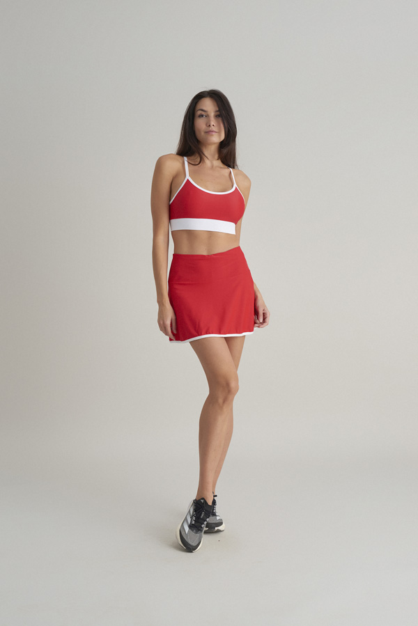 Cherry red contour top
